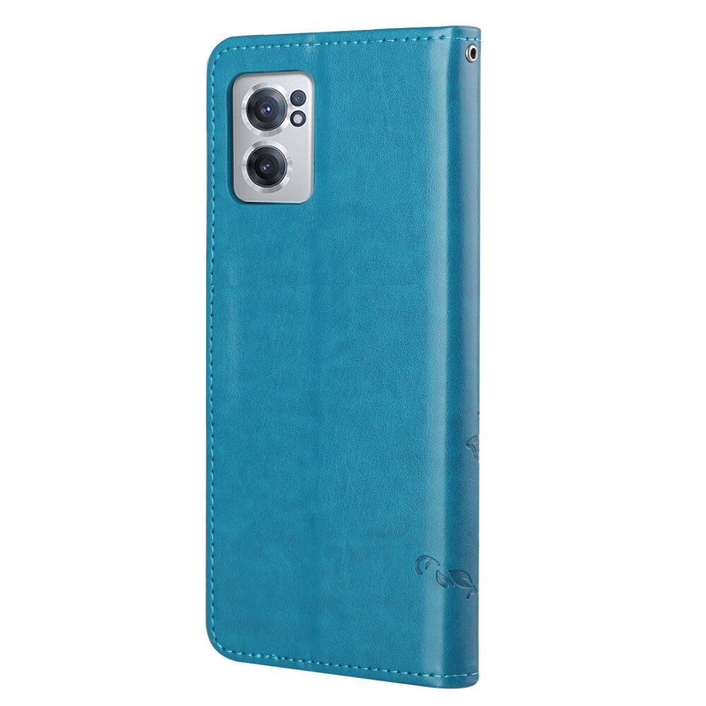 OnePlus Nord CE 5G Leren vlinderhoesje Blauw