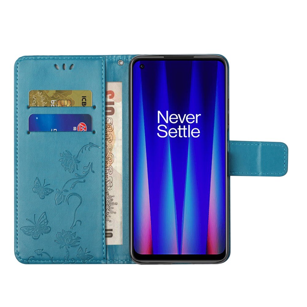 OnePlus Nord CE 5G Leren vlinderhoesje Blauw