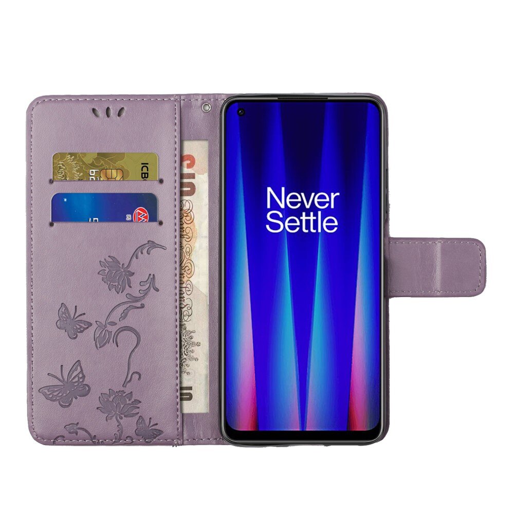  OnePlus Nord CE 5G Leren vlinderhoesje Paars