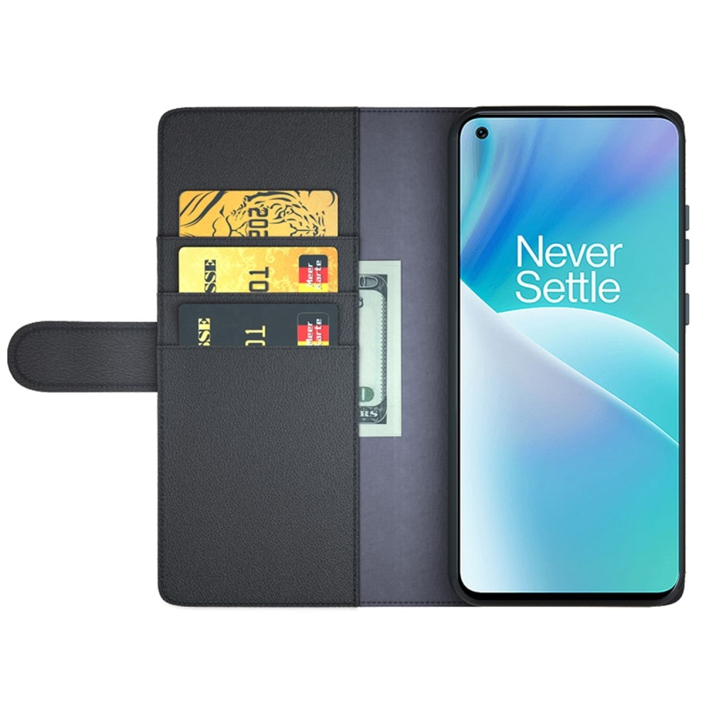 OnePlus Nord 2T 5G Echt lederen hoesje Zwart