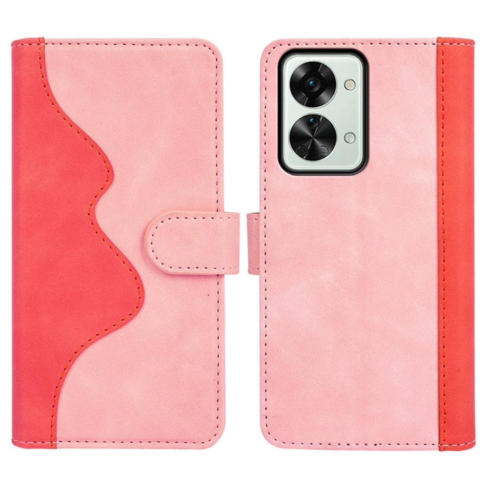 OnePlus Nord 2T 5G Color Splicing Book Cover Roze