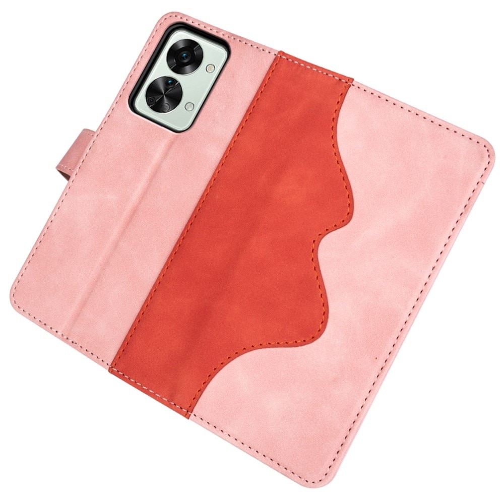 OnePlus Nord 2T 5G Color Splicing Book Cover Roze