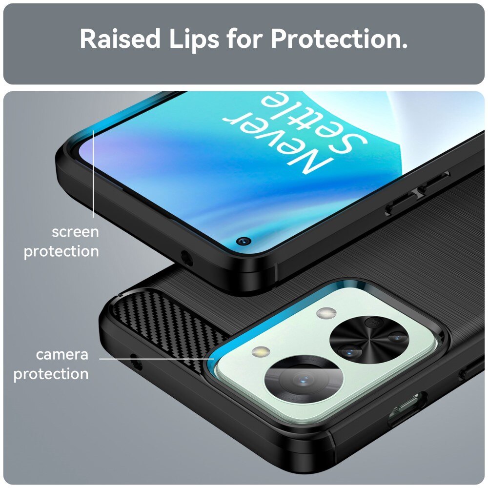 Hoesje TPU Brushed  Oneplus Nord 2T 5G Zwart