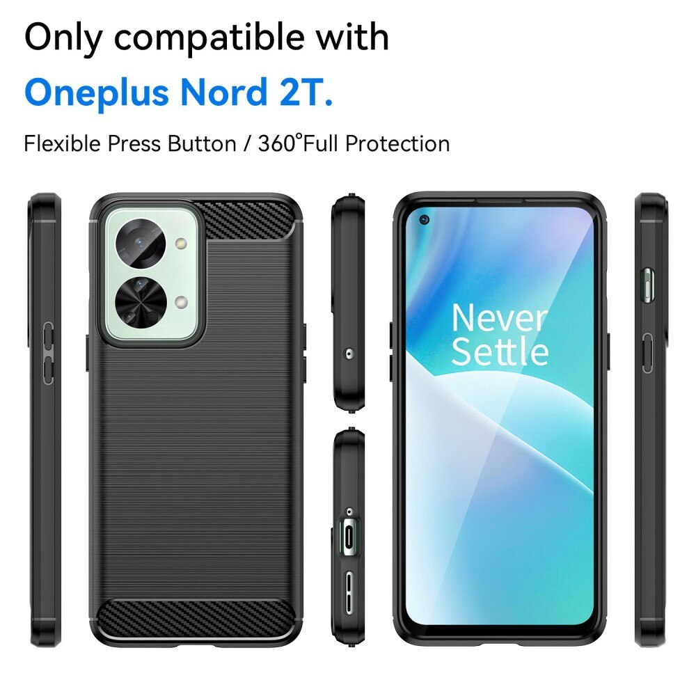 Hoesje TPU Brushed  Oneplus Nord 2T 5G Zwart