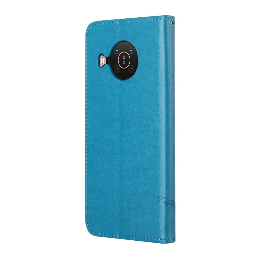 Nokia X10/X20 Leren vlinderhoesje Blauw