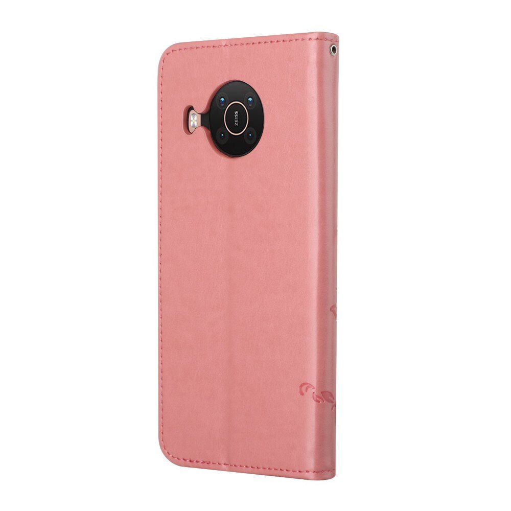 Nokia X10/X20 Leren vlinderhoesje Roze