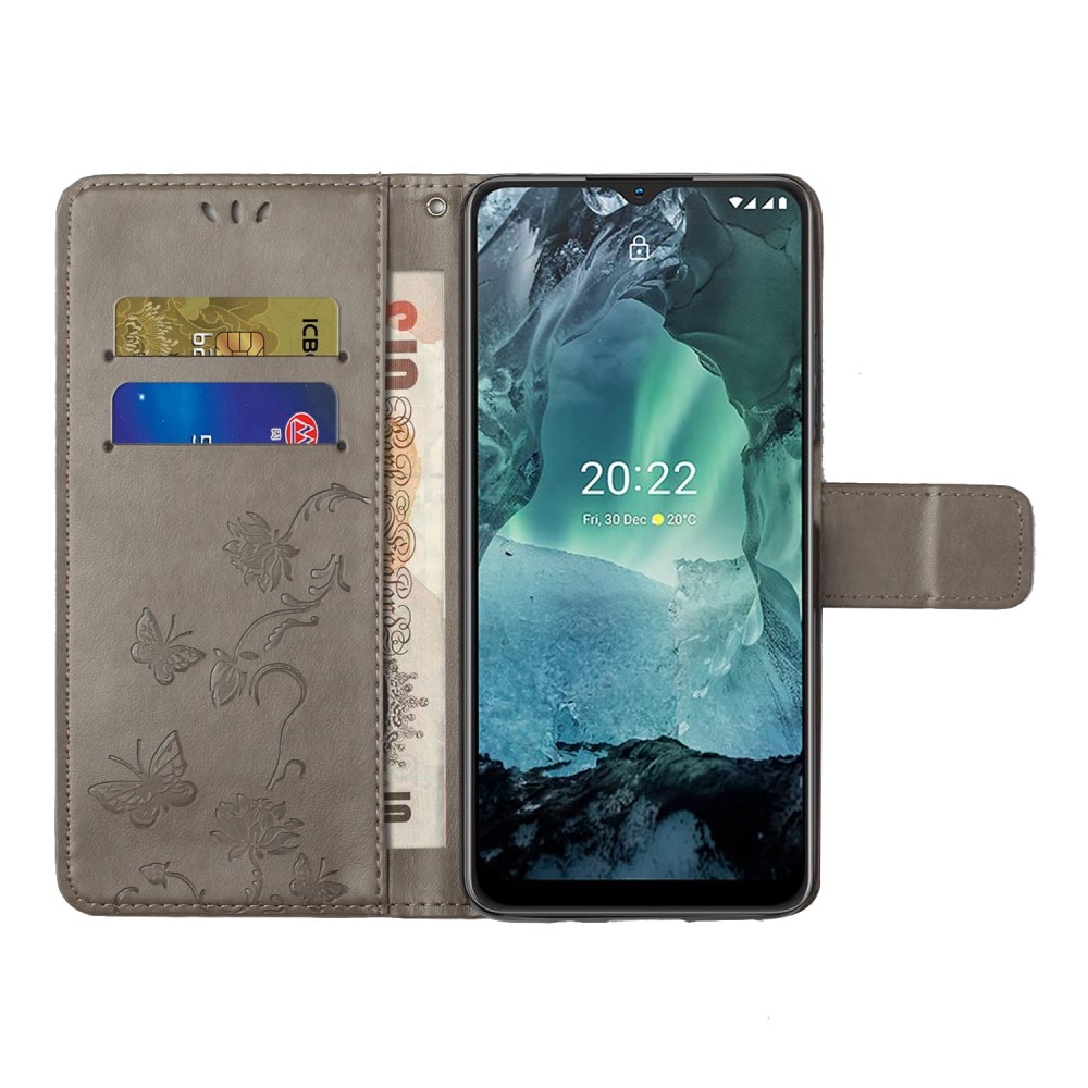  Nokia G11/Nokia G21 Leren vlinderhoesje Grijs