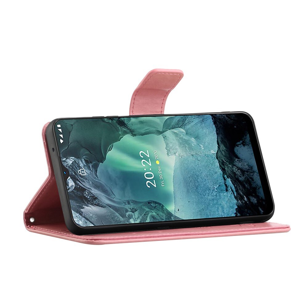  Nokia G11/Nokia G21 Leren vlinderhoesje Roze
