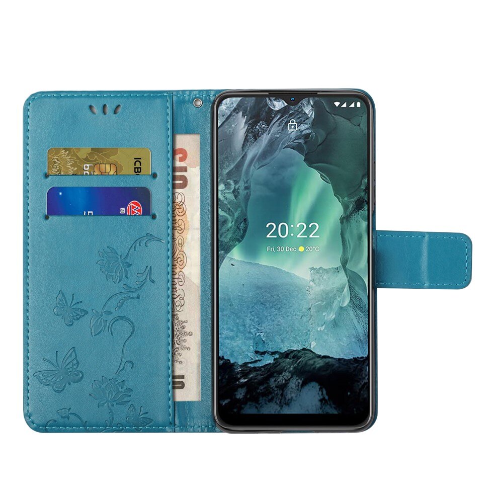  Nokia G11/Nokia G21 Leren vlinderhoesje Blauw