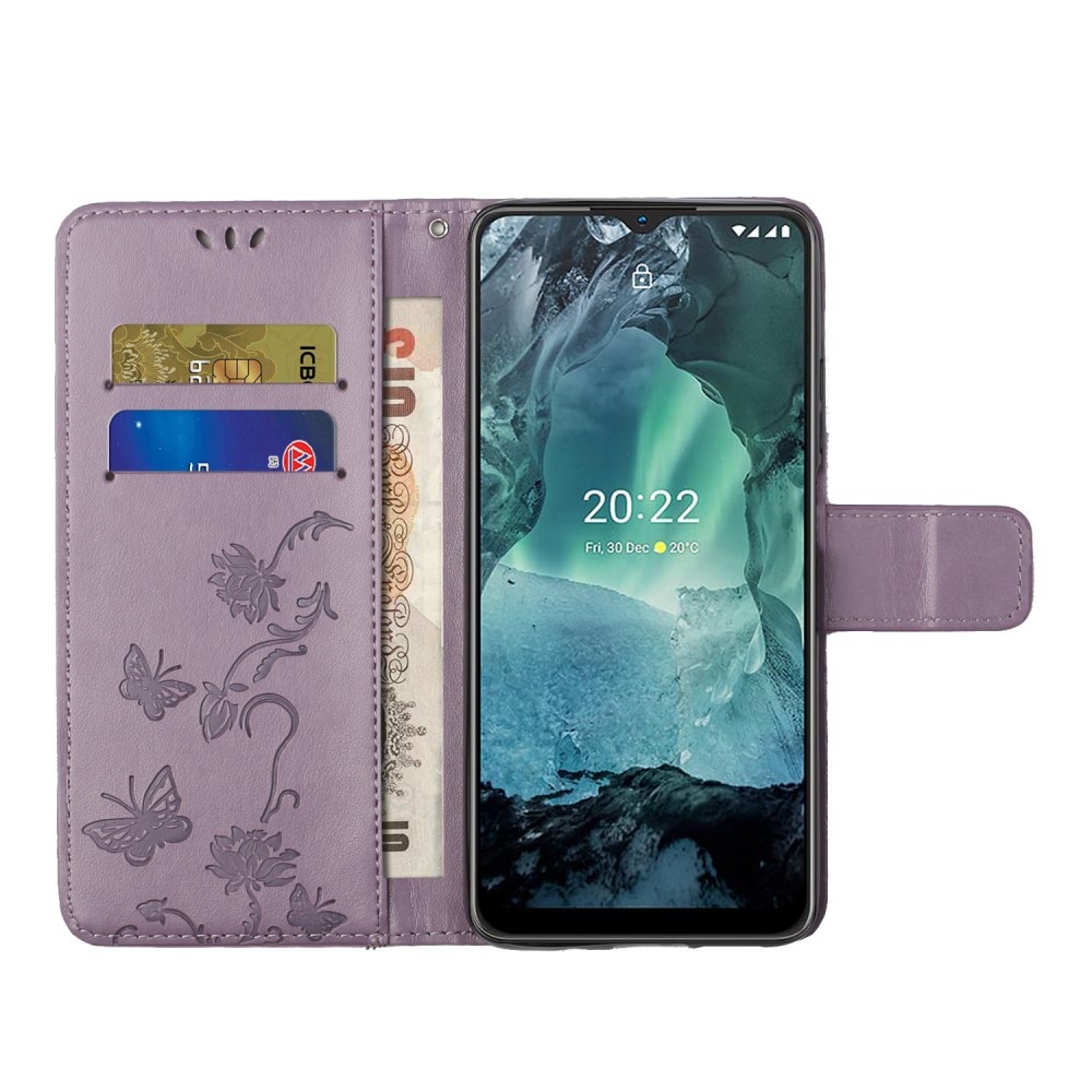  Nokia G11/Nokia G21 Leren vlinderhoesje Paars