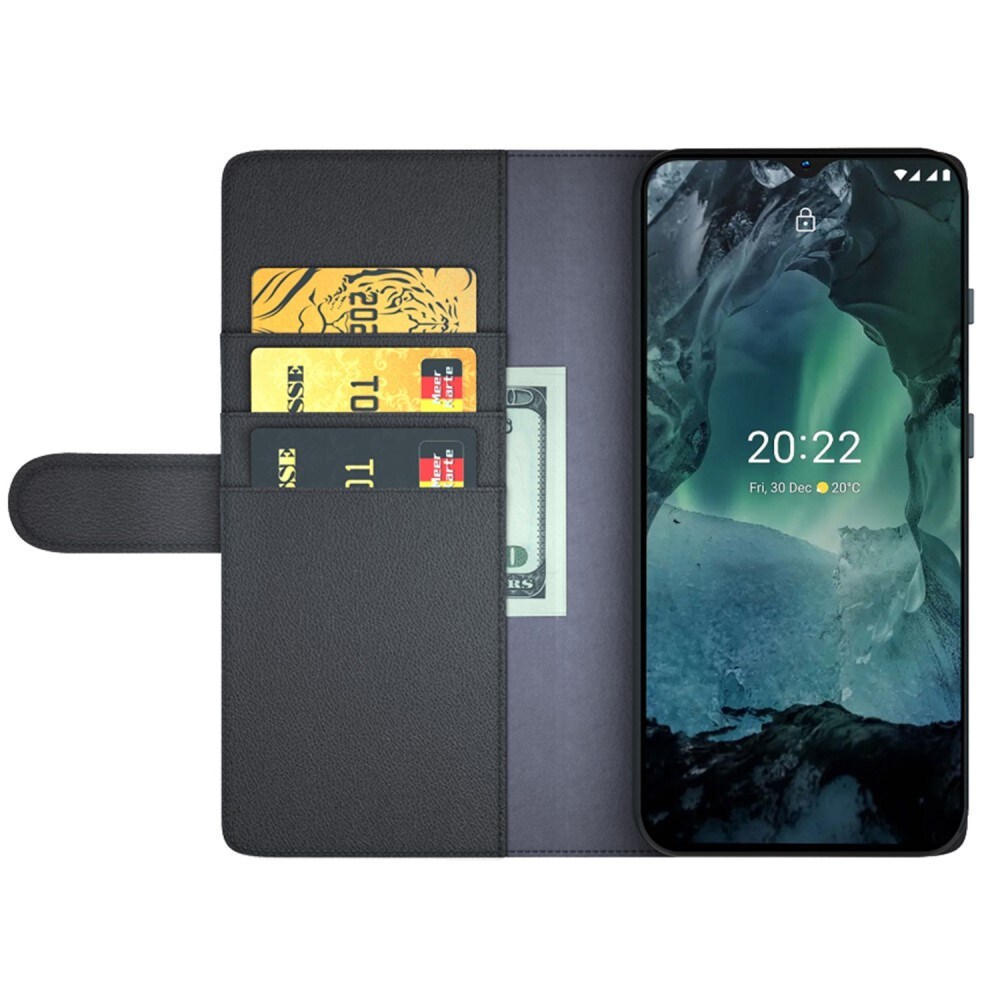  Nokia G11/Nokia G21 Echt lederen hoesje Zwart