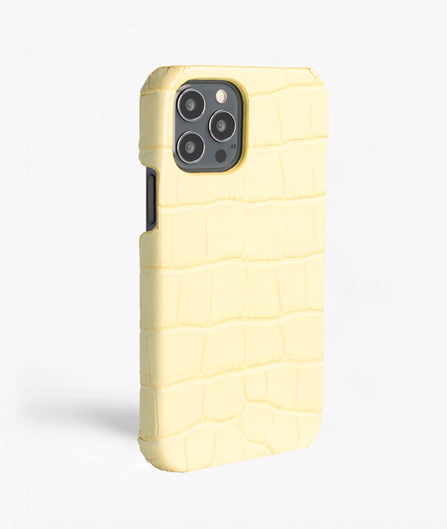 Hoesje iPhone 12/iPhone 12 Pro Croco Geel
