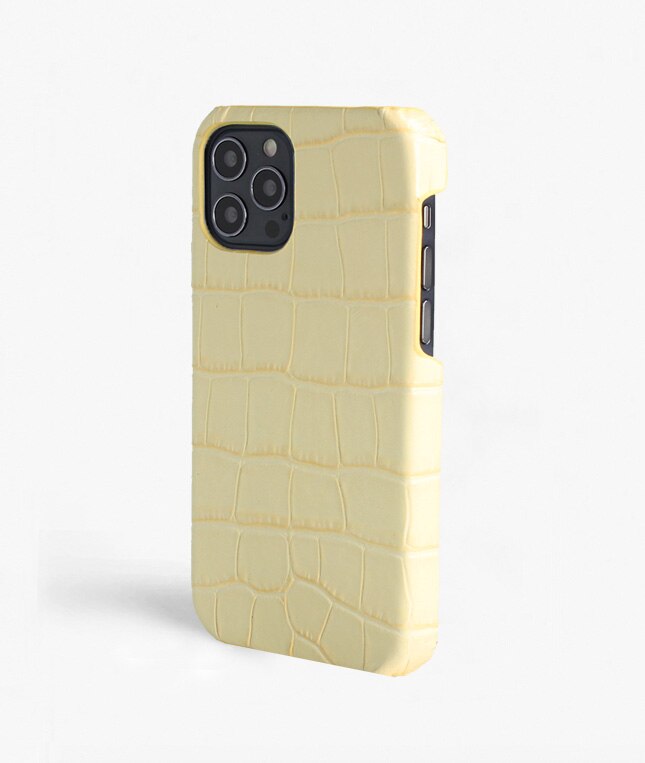 Hoesje iPhone 12/iPhone 12 Pro Croco Geel