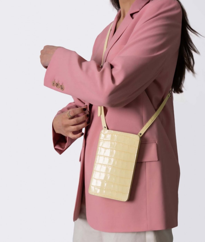 Smart Crossbody Tas Croco Yellow