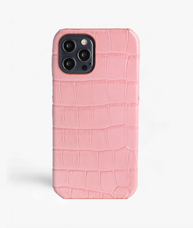 Hoesje iPhone 12/iPhone 12 Pro Croco Roze