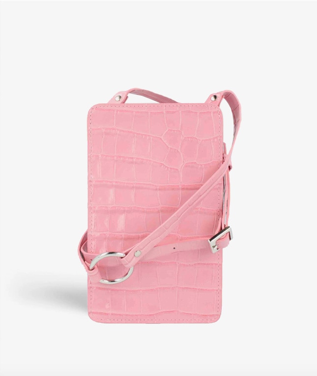 Smart Crossbody Tas Croco Roze