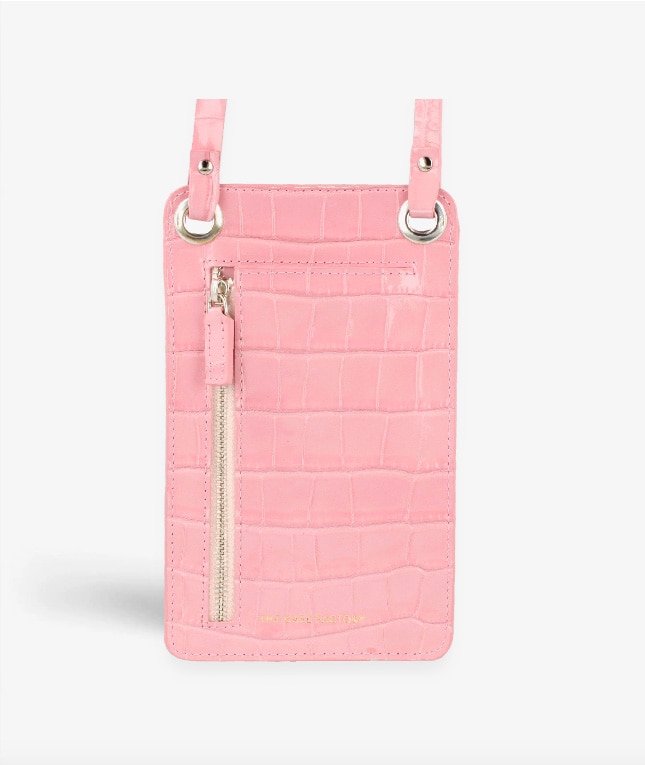 Smart Crossbody Tas Croco Roze