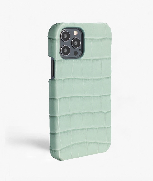 Hoesje iPhone 12/iPhone 12 Pro Croco Licht groen