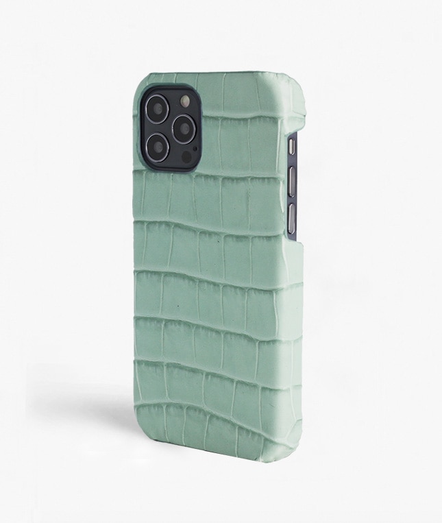 Hoesje iPhone 12/iPhone 12 Pro Croco Licht groen