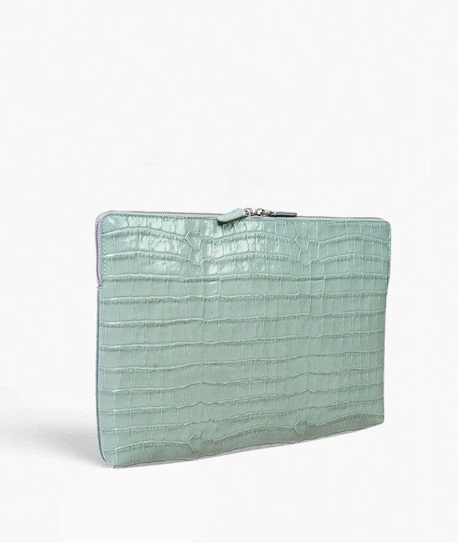 Laptoptas 15" Croco Pastell Teal