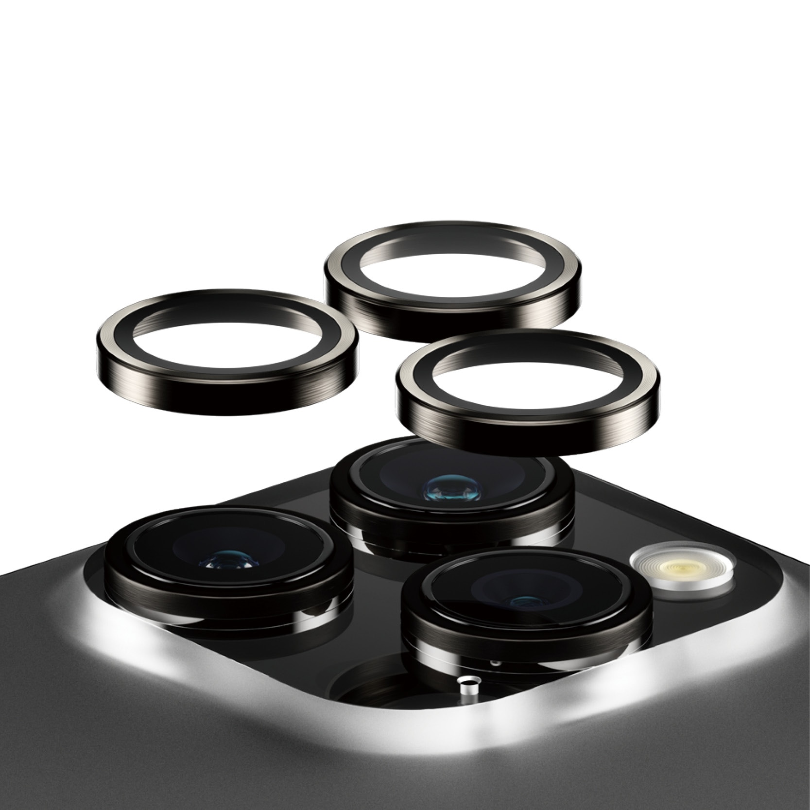 iPhone 15 Pro Max Hoops Camera Lens Protector, Black