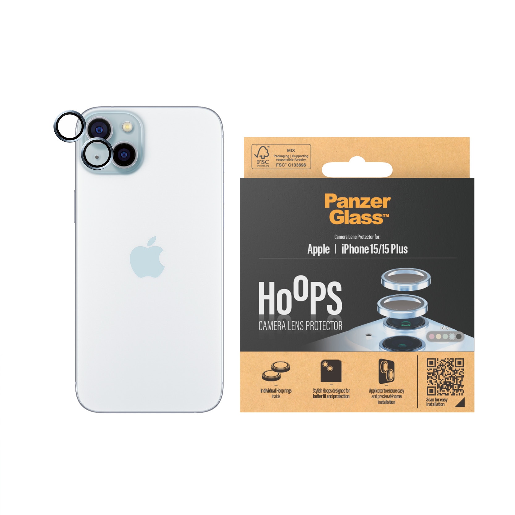 iPhone 15 Hoops Camera Lens Protector Blue