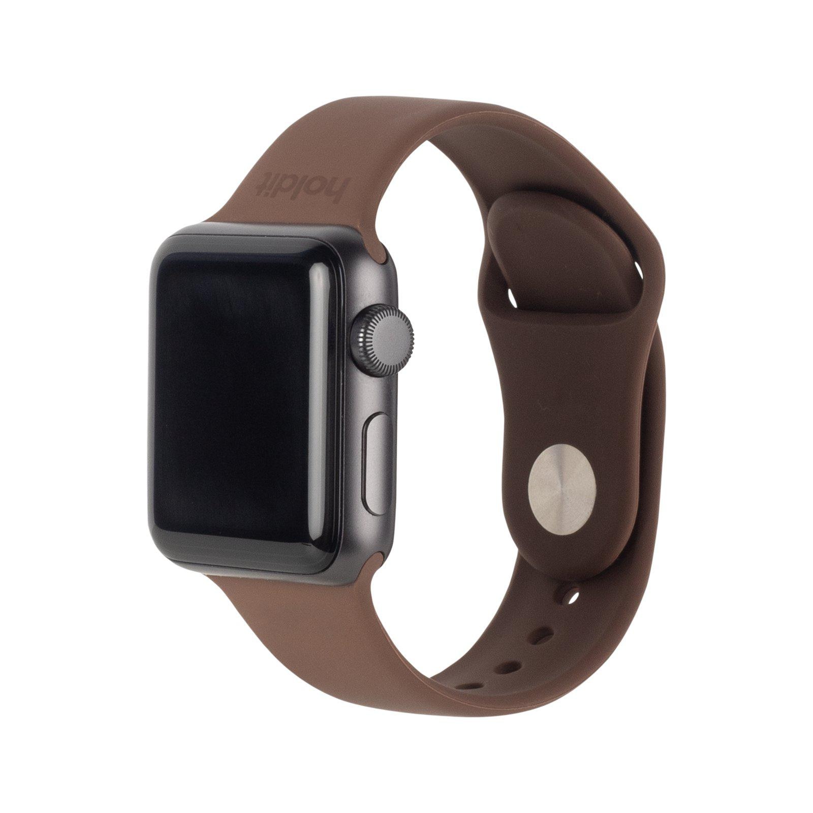 Apple Watch 45mm Series 9 Siliconen bandje Dark Brown