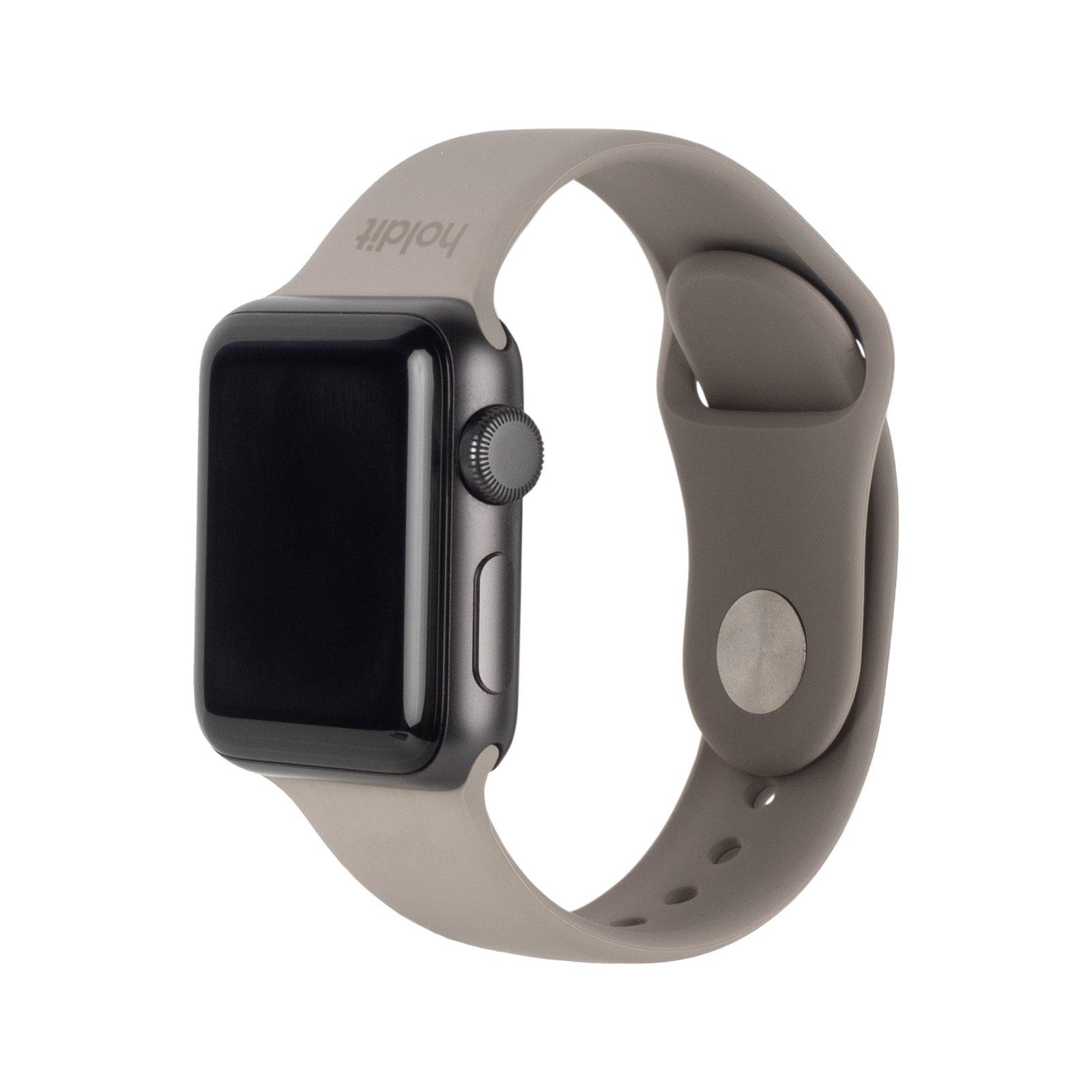 Apple Watch 45mm Series 7 Siliconen bandje Taupe