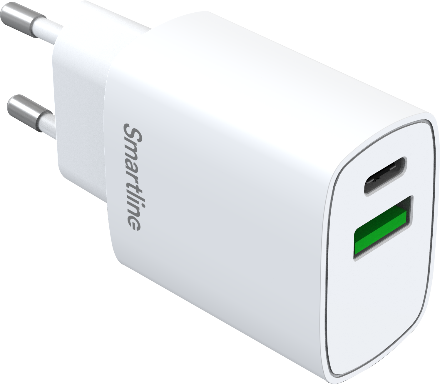 Power Delivery Laddare 20W Dual USB-C + A wit