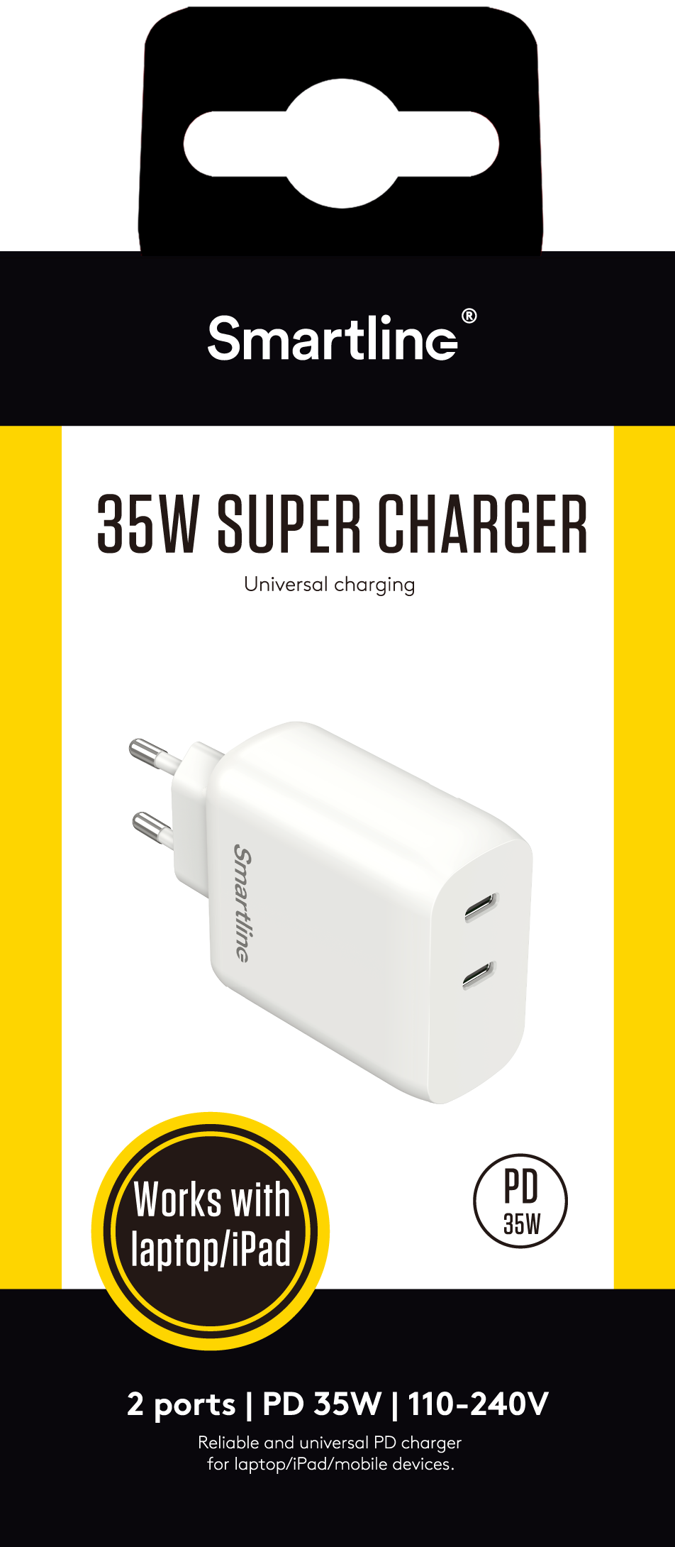 Power Delivery Laddare 35W Dual USB-C wit