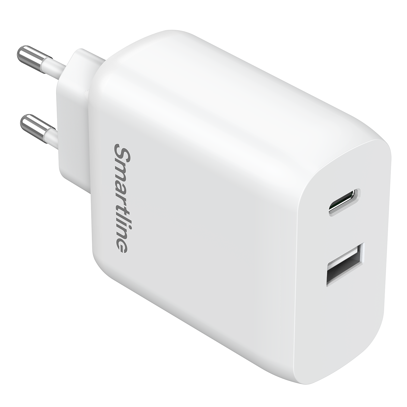 Power Delivery Laddare GaN 65W Dual USB-C+A Wit