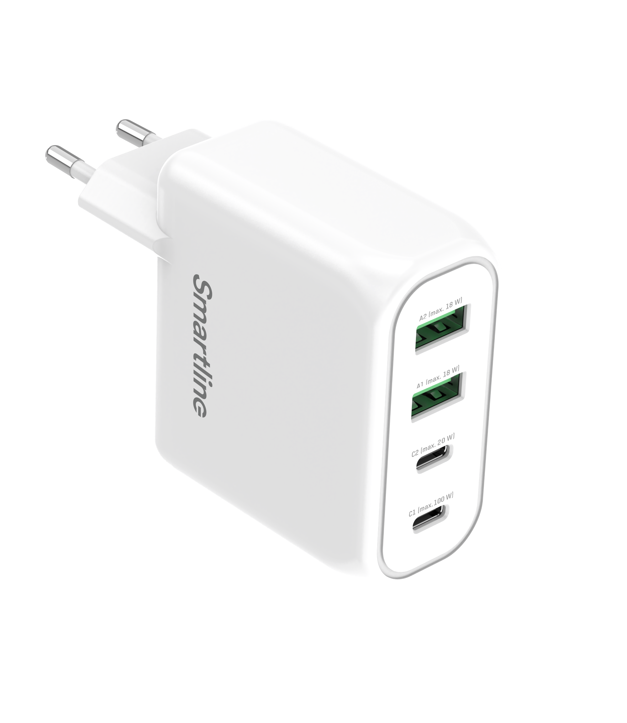 Wadlander PD 100W 4 Port USB-C + USB-A wit