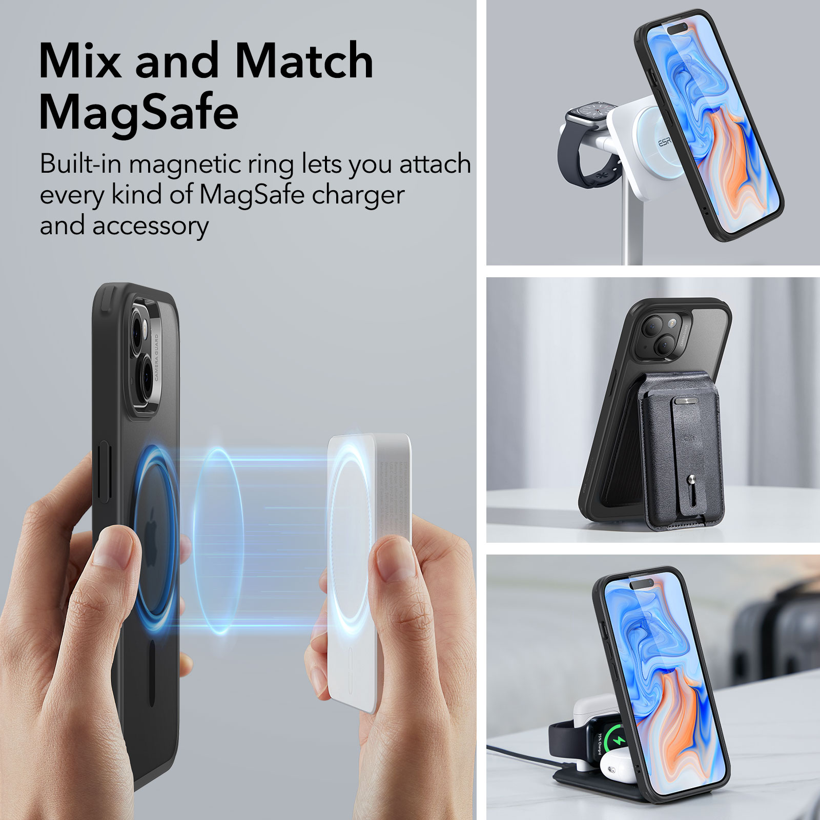 Classic Hybrid HaloLock MagSafe iPhone 15 Plus Zwart