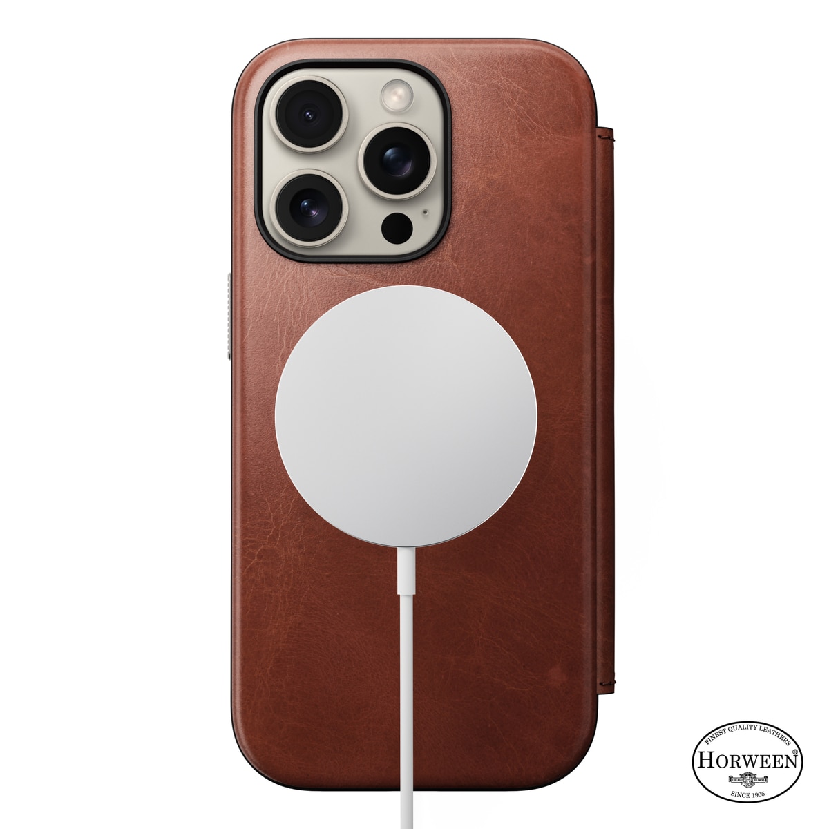 Modern Horween Leather Folio MagSafe iPhone 16 Pro Olde Dublin