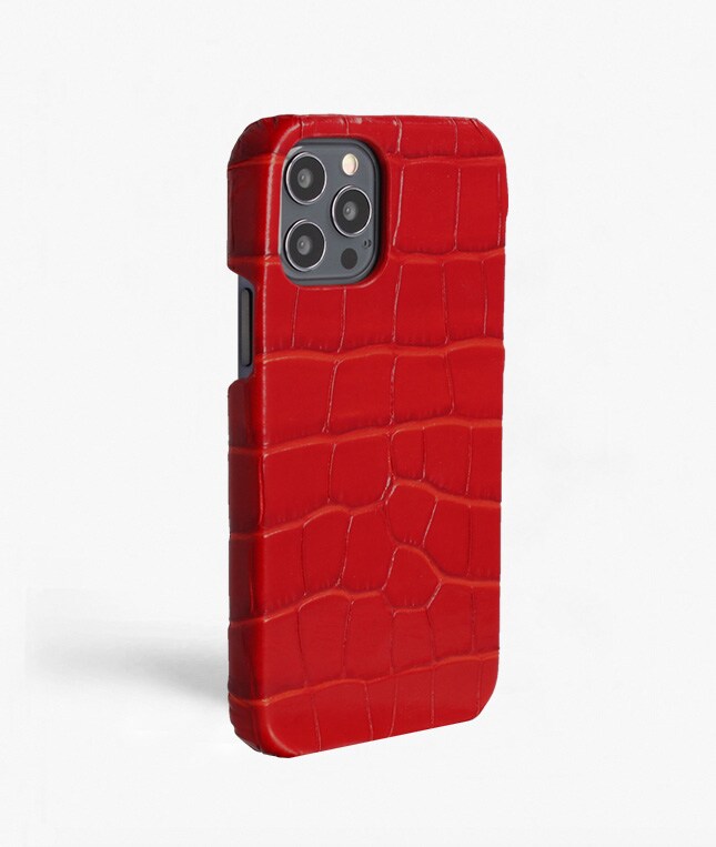 Hoesje iPhone 12/iPhone 12 Pro Croco Rood