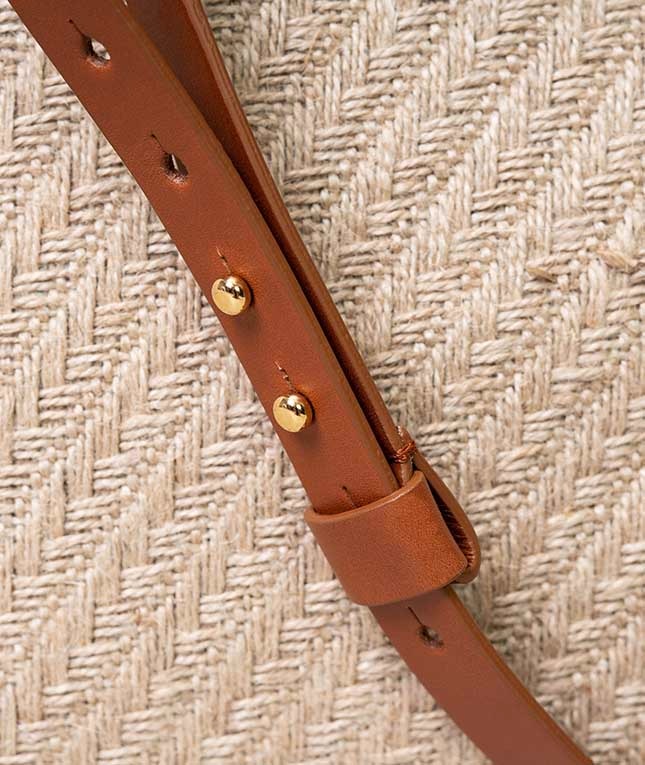 Trend Bag Jute Leather Vegetable Tanned Bruin