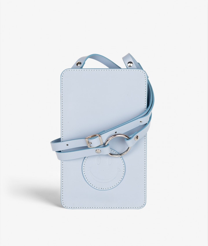 Smart Crossbody Tas Vegetable Tanned Smiley Blauw