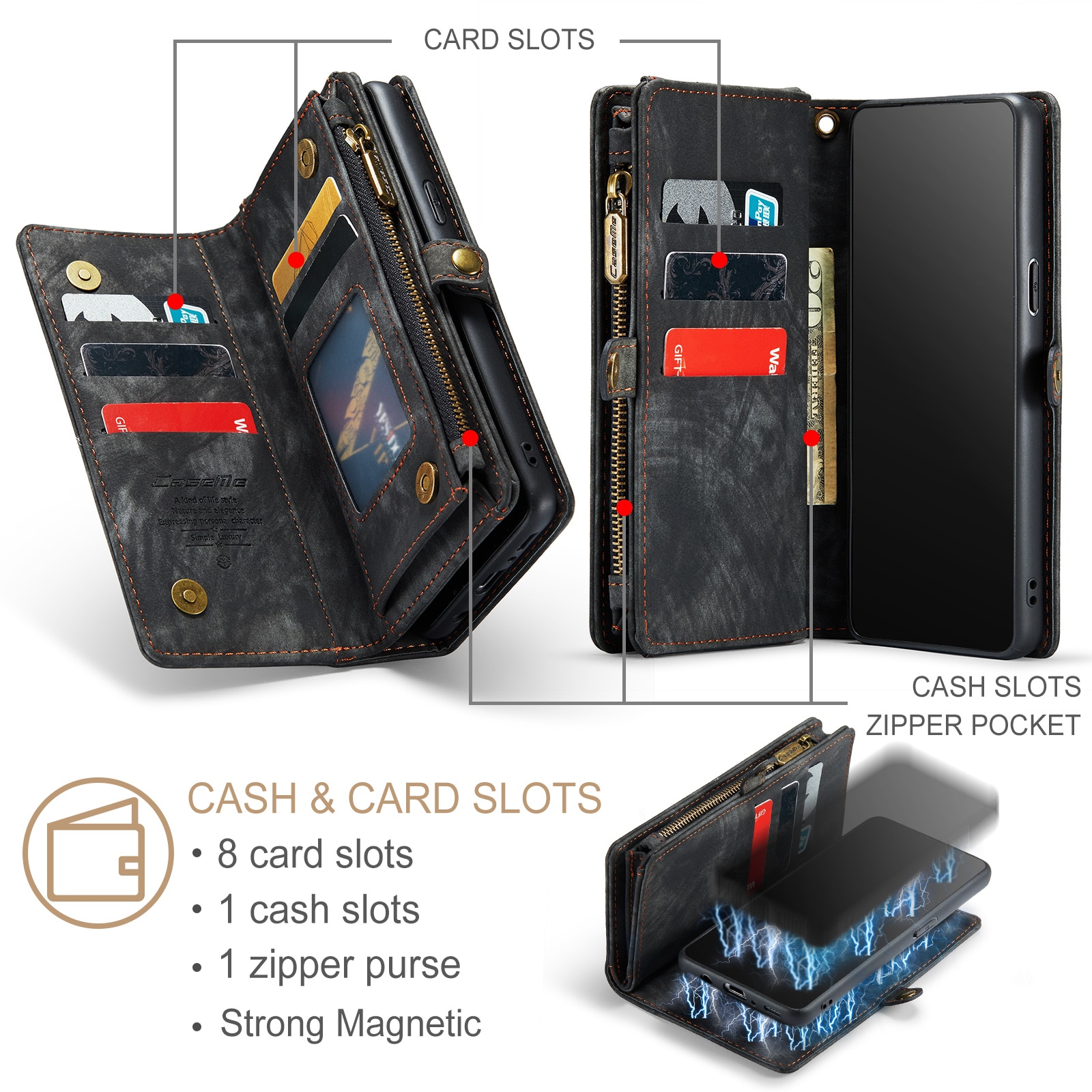 Multi-slot hoesje Samsung Galaxy S9 Grijs