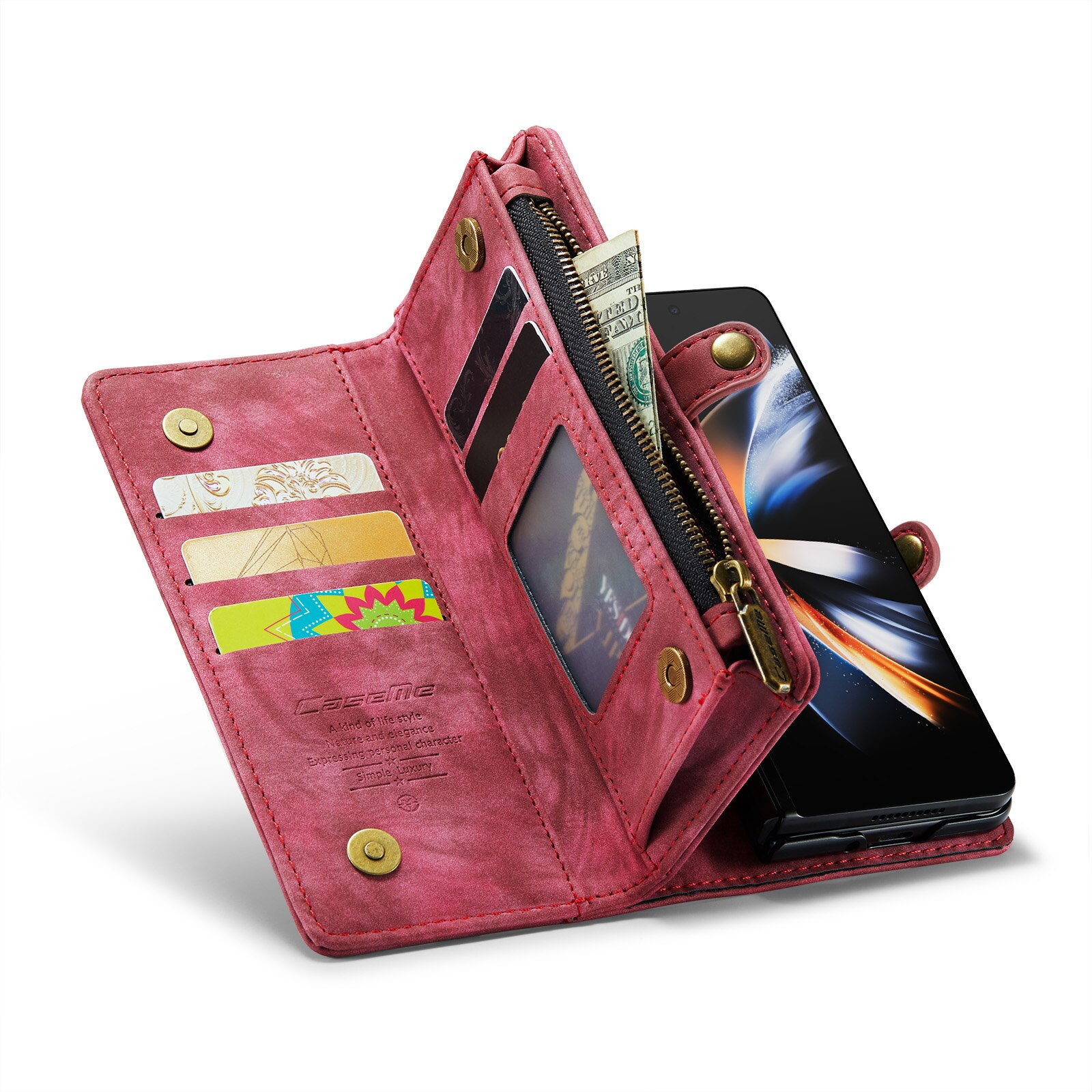 Multi-slot hoesje Samsung Galaxy Z Fold 4 Rood