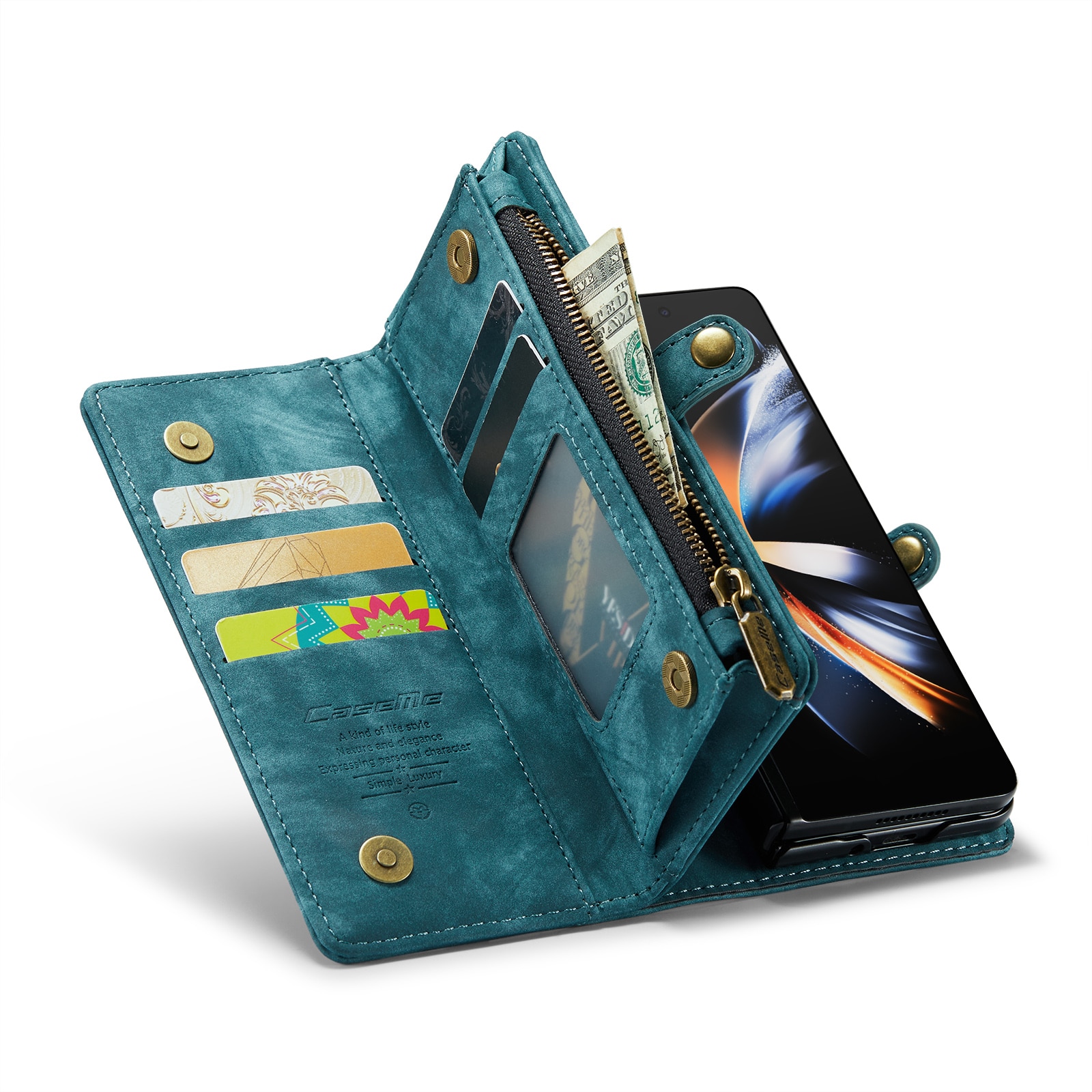 Multi-slot hoesje Samsung Galaxy Z Fold 4 Blauw