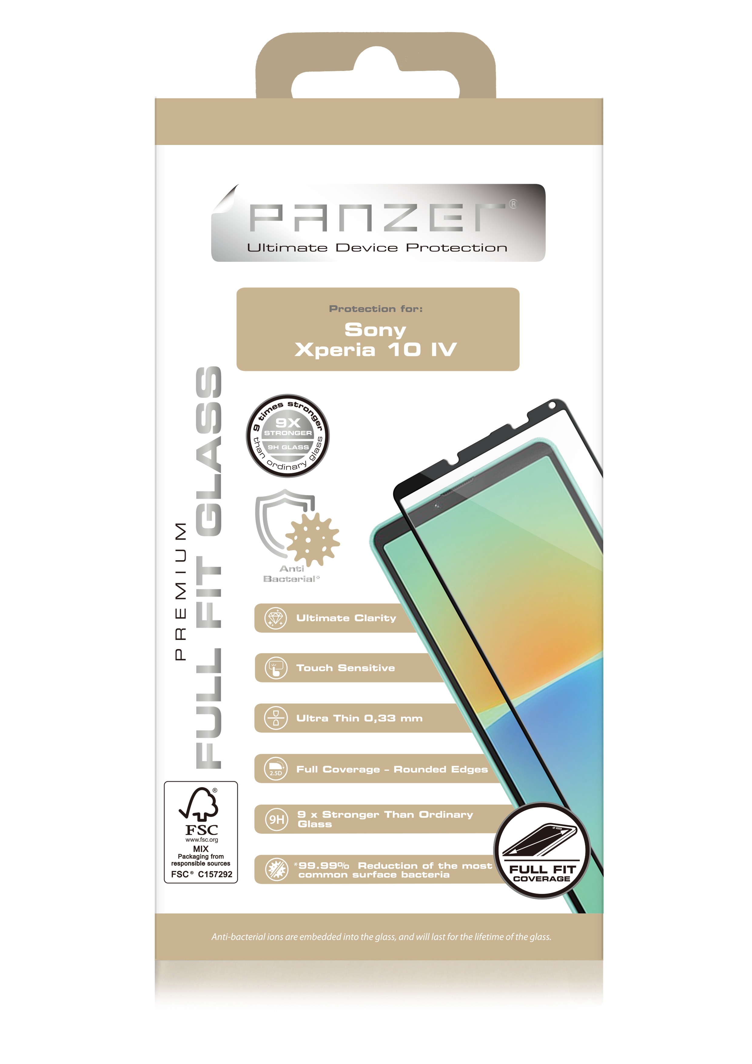 Full-Fit Glass Sony Xperia 10 IV Zwart