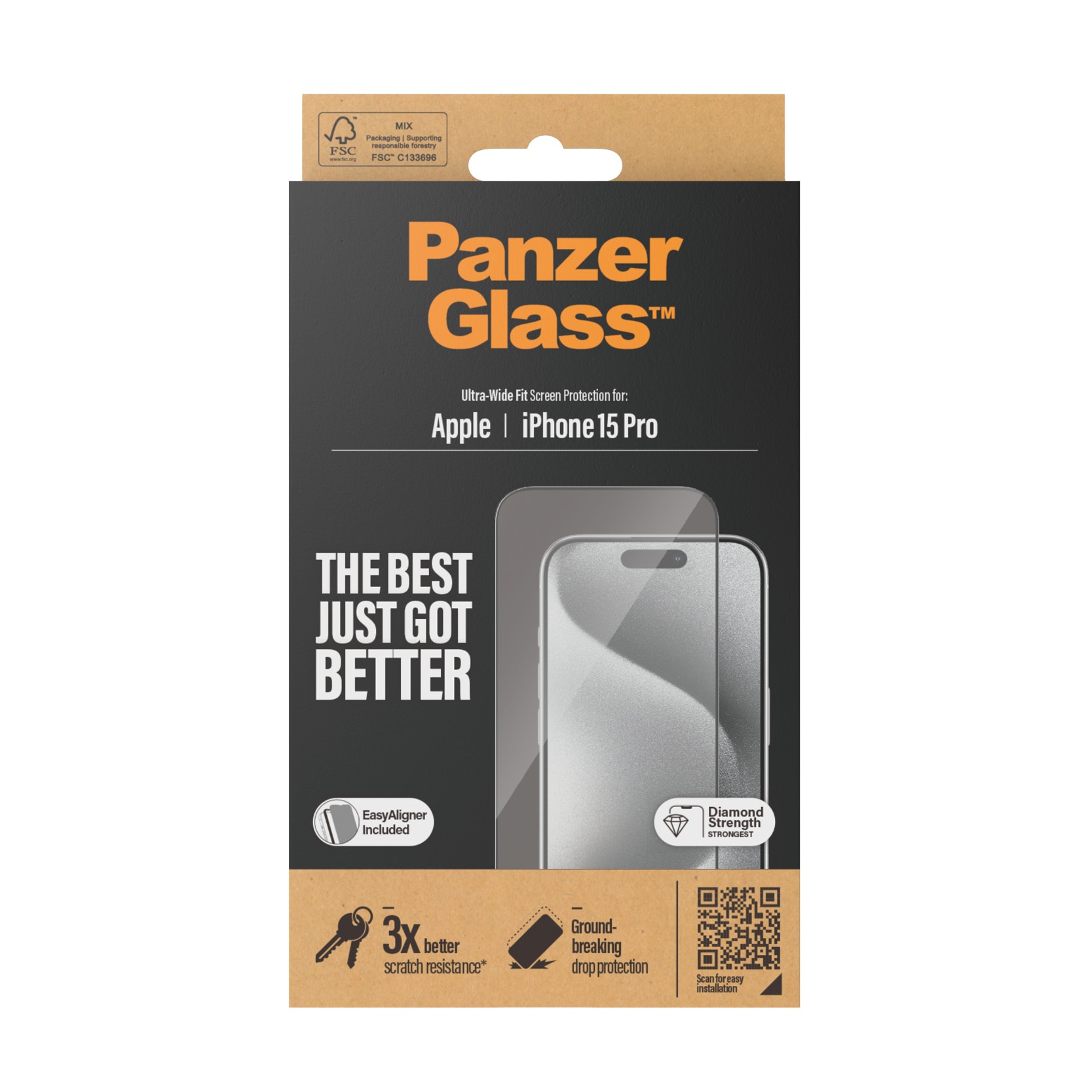 iPhone 15 Pro Screen Protector (with EasyAligner) Ultra Wide Fit