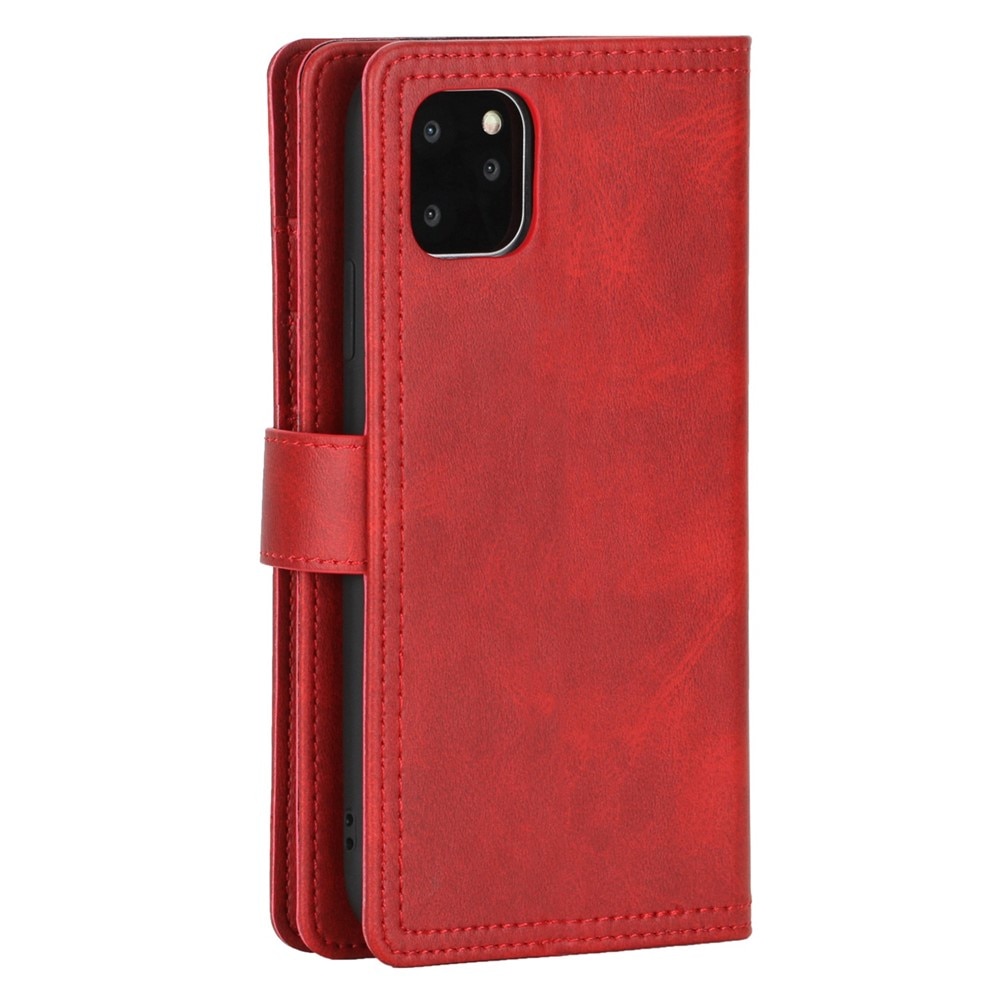 iPhone 13 Leren Bookcover hoesje Multi-Slot Rood
