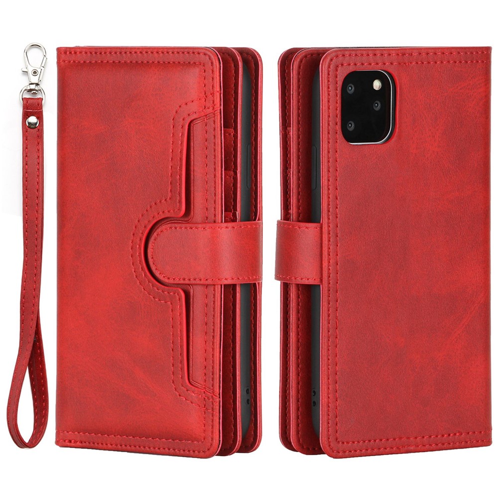 iPhone 13 Leren Bookcover hoesje Multi-Slot Rood