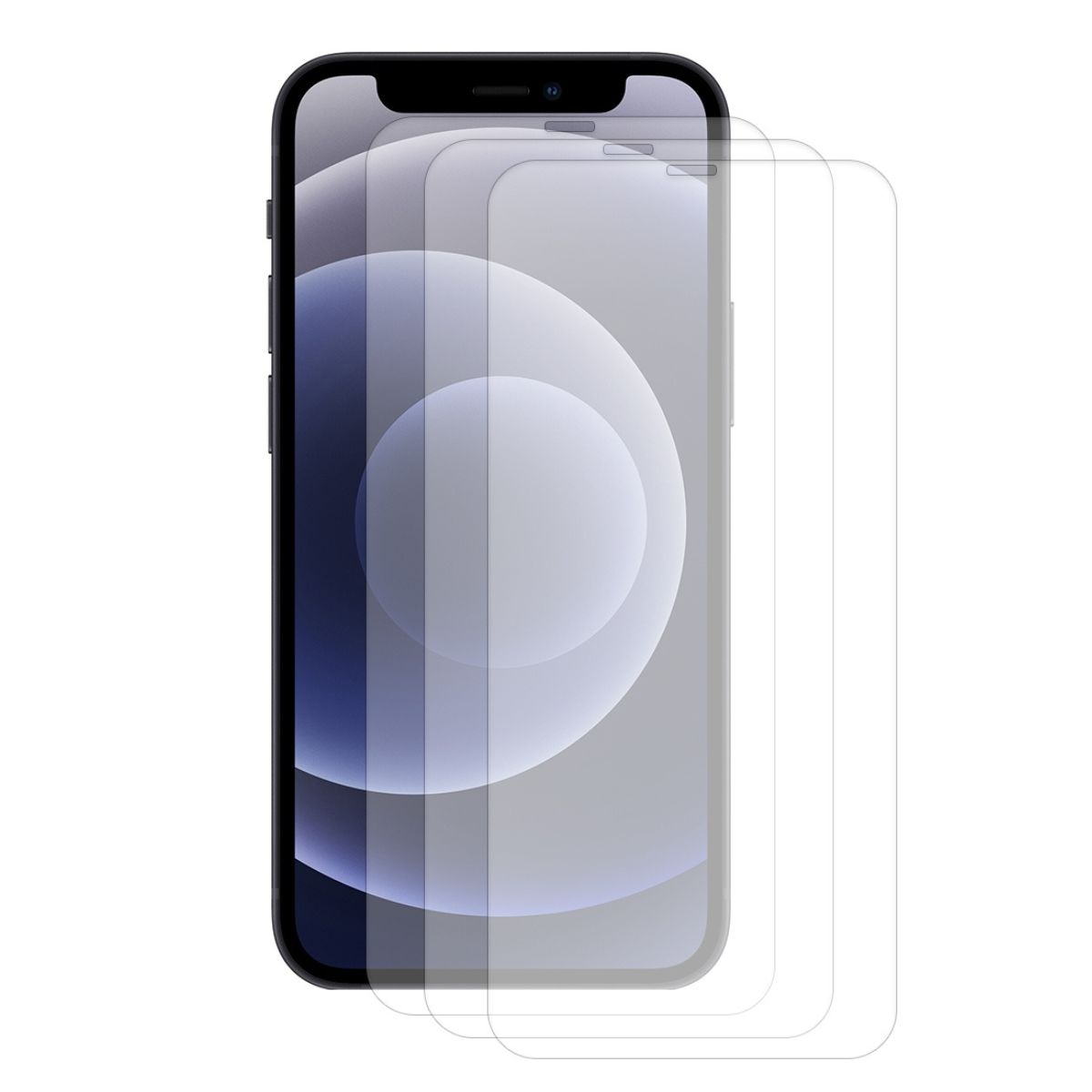 Set iPhone 12/12 Pro, Tempered Glas 0.3mm Screenprotector (3 stuks)