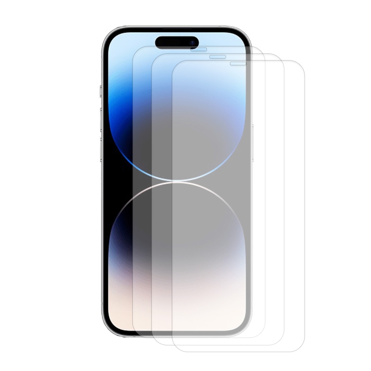 Set iPhone 15 Pro Max, Tempered Glas 0.3mm Screenprotector (3 stuks)