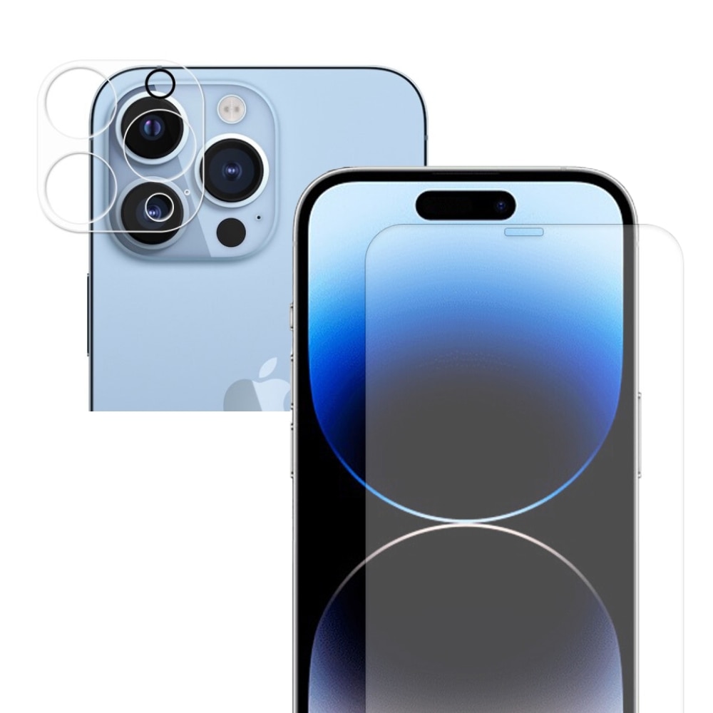 iPhone 15 Pro Max Camera Protector en Screenprotector Gehard Glas