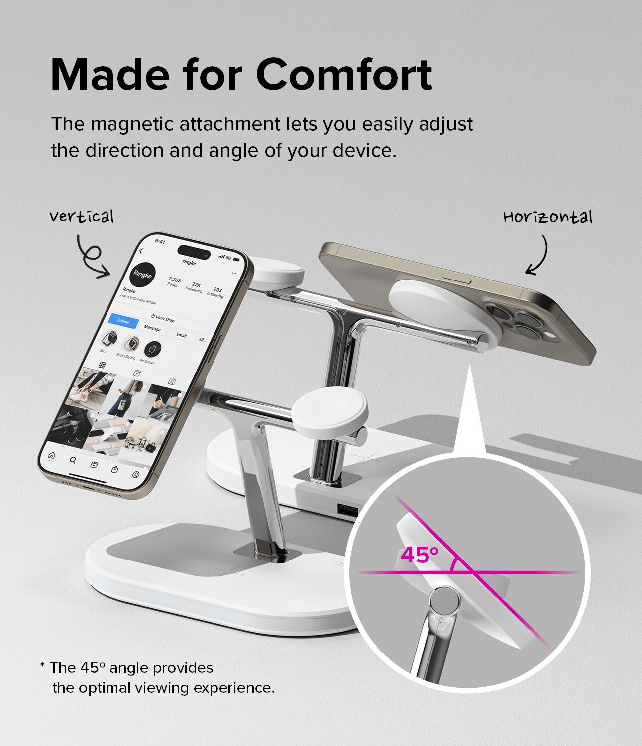 3-in-1 Wireless Charger Stand wit