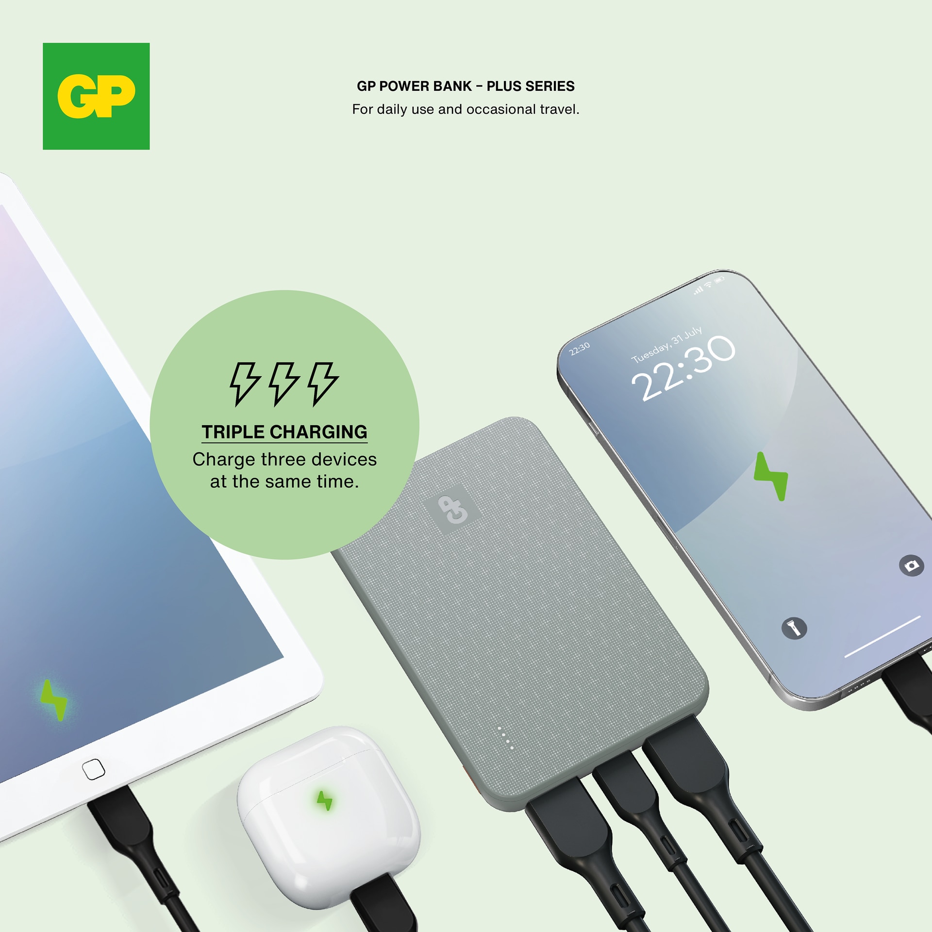 Powerbank Plus 5000mAh Grijs