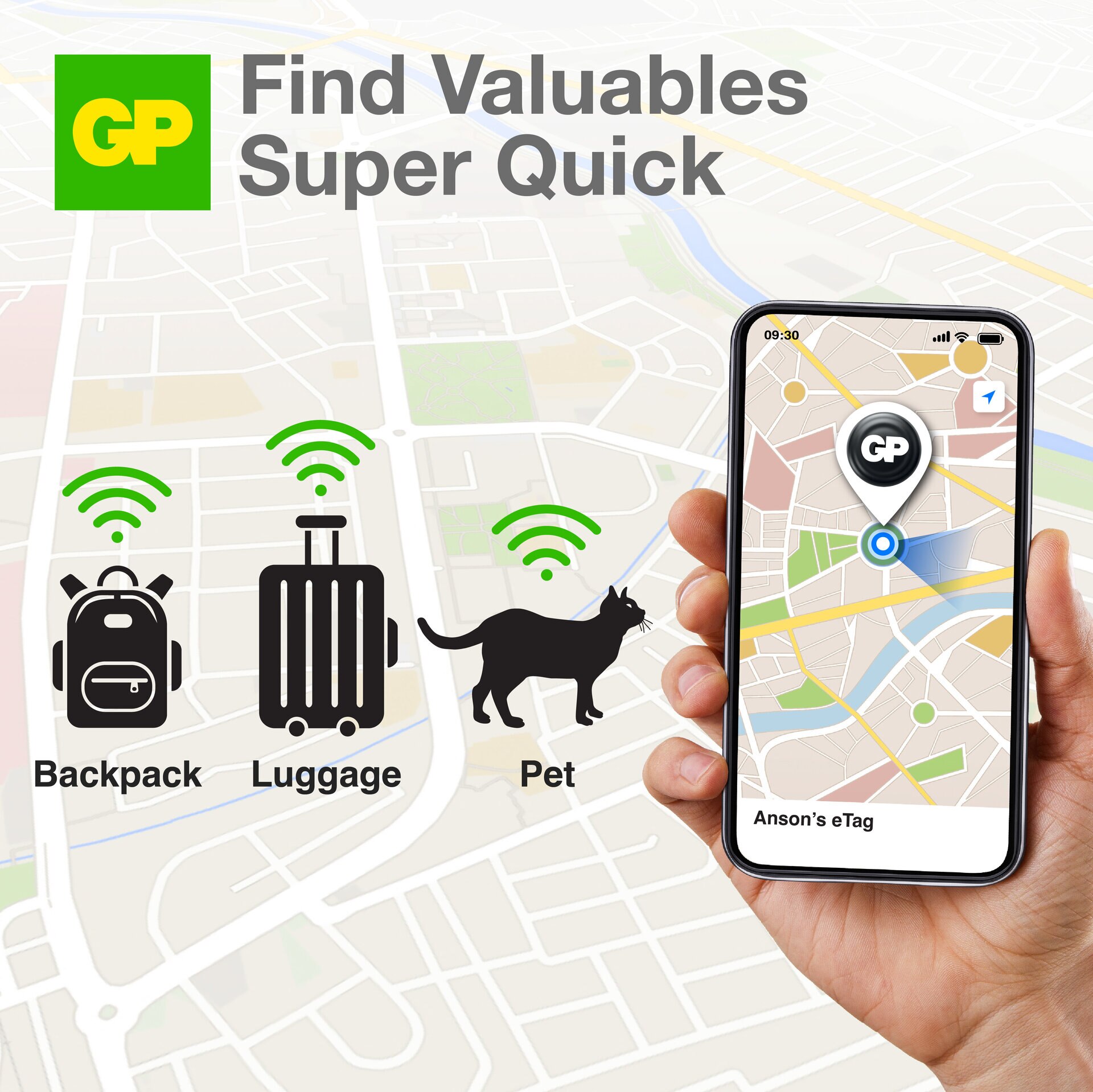 eTag Smart Tracker (1-pack) zwart